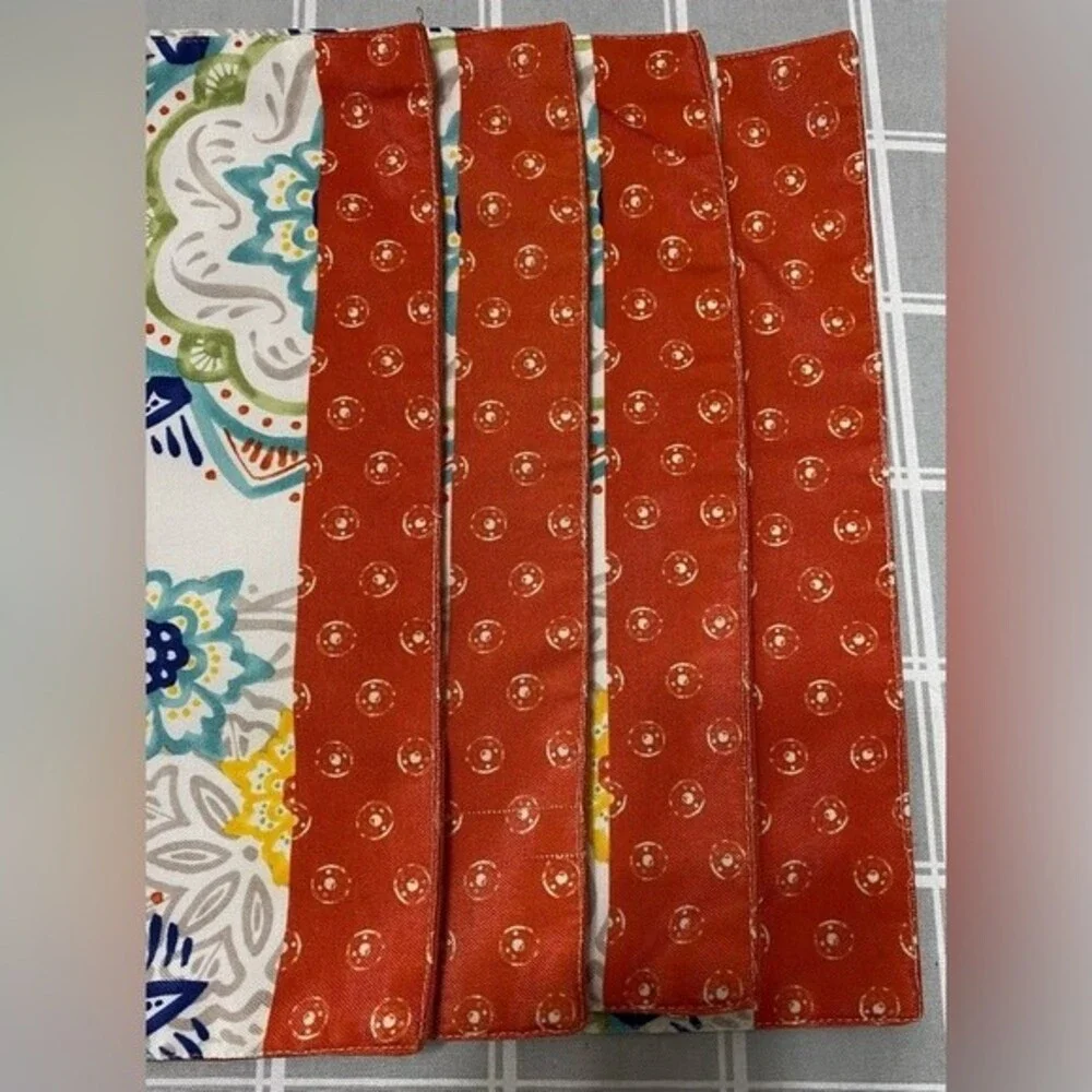 Set of 4) cloth placemats beautiful vibrant colors and a sturdy durable fabric